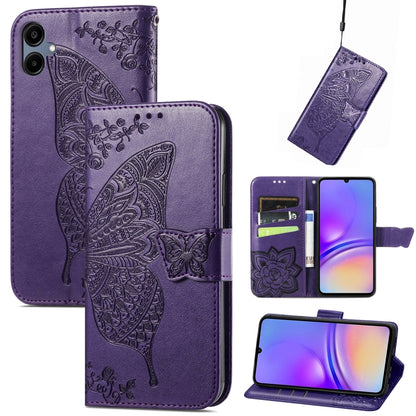 Butterfly Love Flower Embossed Leather Phone Case, For Samsung Galaxy S25 Ultra 5G, For Samsung Galaxy A16, For Samsung Galaxy A06