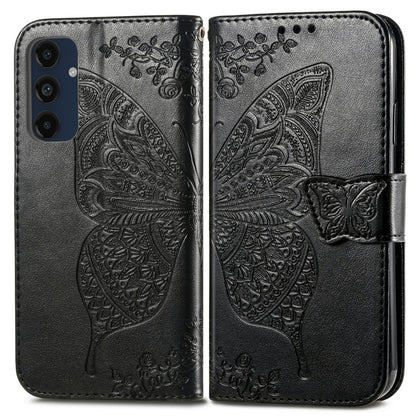 Butterfly Love Flower Embossed Leather Phone Case, For Samsung Galaxy S24 FE 5G, For Samsung Galaxy M35, For Samsung Galaxy M15