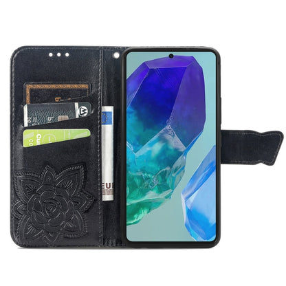 Butterfly Love Flower Embossed Leather Phone Case, For Samsung Galaxy S24 FE 5G, For Samsung Galaxy M35, For Samsung Galaxy M15