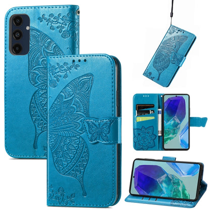 Butterfly Love Flower Embossed Leather Phone Case, For Samsung Galaxy S24 FE 5G, For Samsung Galaxy M35, For Samsung Galaxy M15