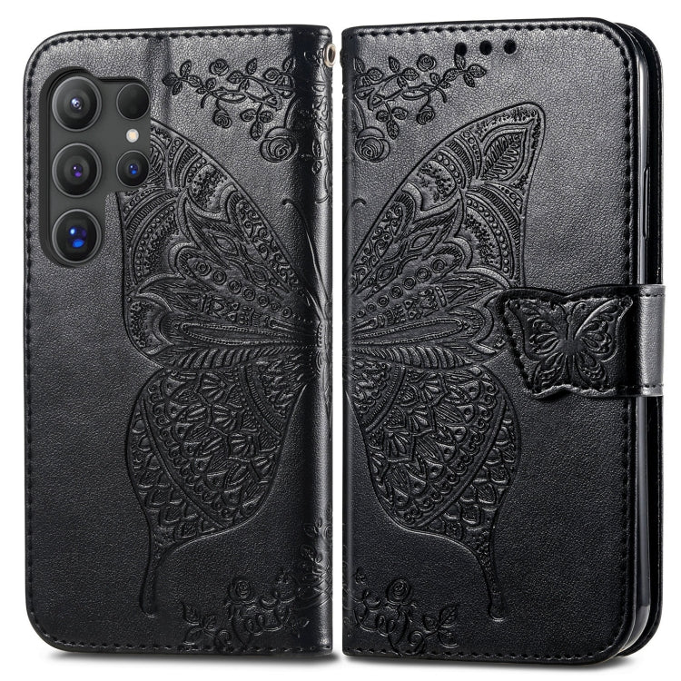 Butterfly Love Flower Embossed Leather Phone Case, For Samsung Galaxy S25 Ultra 5G, For Samsung Galaxy A16, For Samsung Galaxy A06