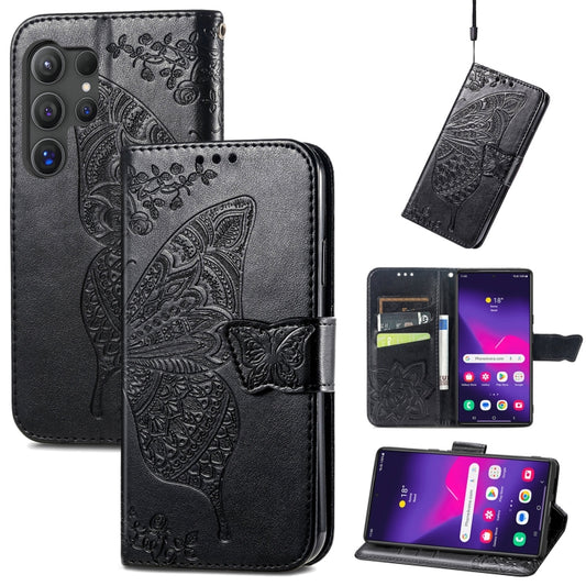 Butterfly Love Flower Embossed Leather Phone Case, For Samsung Galaxy S25 Ultra 5G, For Samsung Galaxy A16, For Samsung Galaxy A06