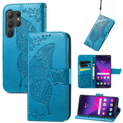 Butterfly Love Flower Embossed Leather Phone Case, For Samsung Galaxy S25 Ultra 5G, For Samsung Galaxy A16, For Samsung Galaxy A06