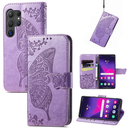Butterfly Love Flower Embossed Leather Phone Case, For Samsung Galaxy S25 Ultra 5G, For Samsung Galaxy A16, For Samsung Galaxy A06