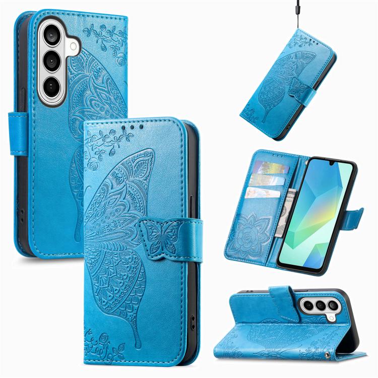 Butterfly Love Flower Embossed Leather Phone Case, For Samsung Galaxy S26+ 5G, For Samsung Galaxy S26 Ultra 5G, For Samsung Galaxy S26 5G