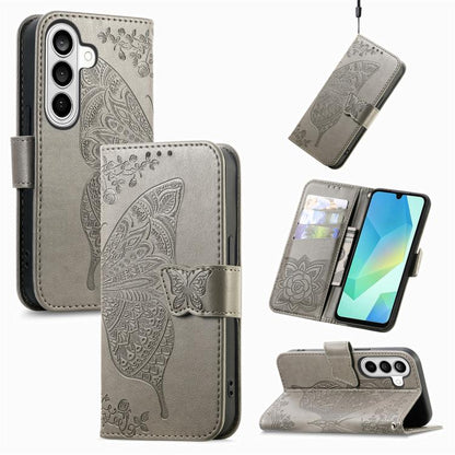 Butterfly Love Flower Embossed Leather Phone Case, For Samsung Galaxy S26+ 5G, For Samsung Galaxy S26 Ultra 5G, For Samsung Galaxy S26 5G