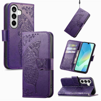 Butterfly Love Flower Embossed Leather Phone Case, For Samsung Galaxy S26+ 5G, For Samsung Galaxy S26 Ultra 5G, For Samsung Galaxy S26 5G