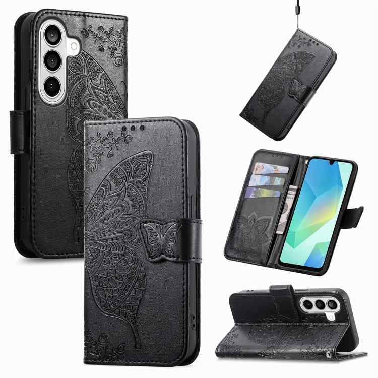 Butterfly Love Flower Embossed Leather Phone Case, For Samsung Galaxy S26+ 5G, For Samsung Galaxy S26 Ultra 5G, For Samsung Galaxy S26 5G