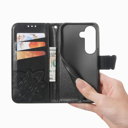 Butterfly Love Flower Embossed Leather Phone Case, For Samsung Galaxy S26+ 5G, For Samsung Galaxy S26 Ultra 5G, For Samsung Galaxy S26 5G
