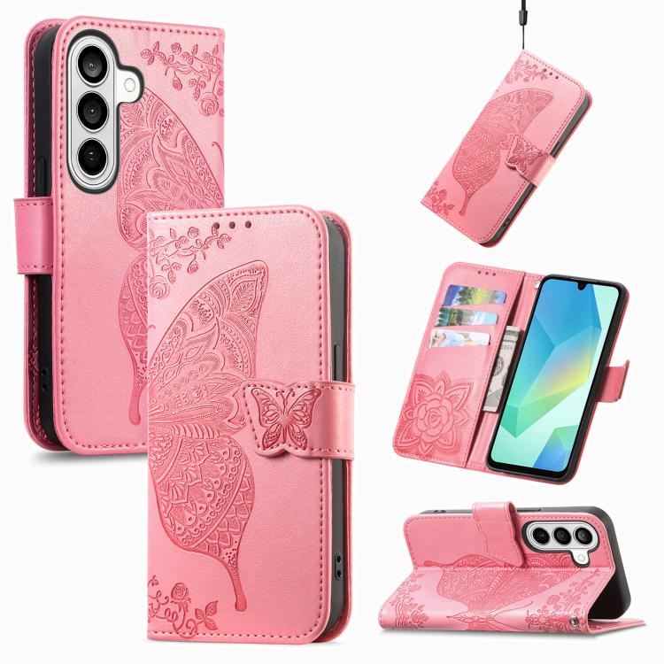 Butterfly Love Flower Embossed Leather Phone Case, For Samsung Galaxy S26+ 5G, For Samsung Galaxy S26 Ultra 5G, For Samsung Galaxy S26 5G