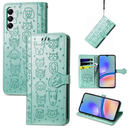 Cat and Dog Embossed Leather Phone Case, For Samsung Galaxy A15, For Samsung Galaxy A05s, For Samsung Galaxy M34 5G