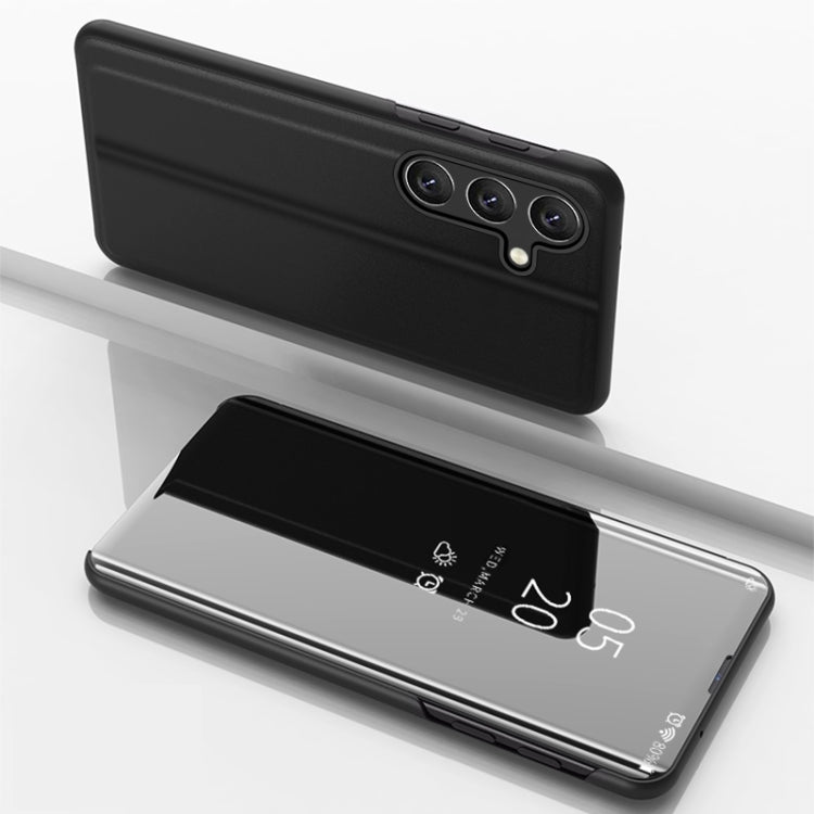 Plated Mirror Horizontal Flip Leather Phone Case with Holder, For Galaxy S25 5G, For Galaxy S25+ 5G, For Galaxy S25 Ultra 5G