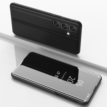 Plated Mirror Horizontal Flip Leather Phone Case with Holder, For Samsung Galaxy S26+ 5G, For Samsung Galaxy S26 Ultra 5G, For Samsung Galaxy S26 5G