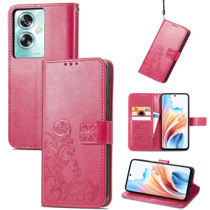 Four-leaf Clasp Embossed Buckle Leather Phone Case, ForOPPO A79 5G / A2 5G, For OPPO A38, For OPPO Reno10 /10 Pro Global