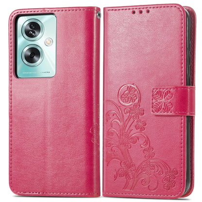 Four-leaf Clasp Embossed Buckle Leather Phone Case, ForOPPO A79 5G / A2 5G, For OPPO A38, For OPPO Reno10 /10 Pro Global