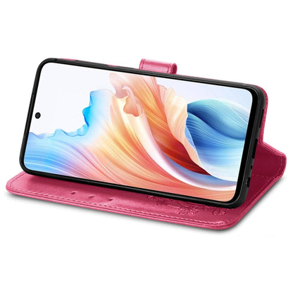Four-leaf Clasp Embossed Buckle Leather Phone Case, ForOPPO A79 5G / A2 5G, For OPPO A38, For OPPO Reno10 /10 Pro Global