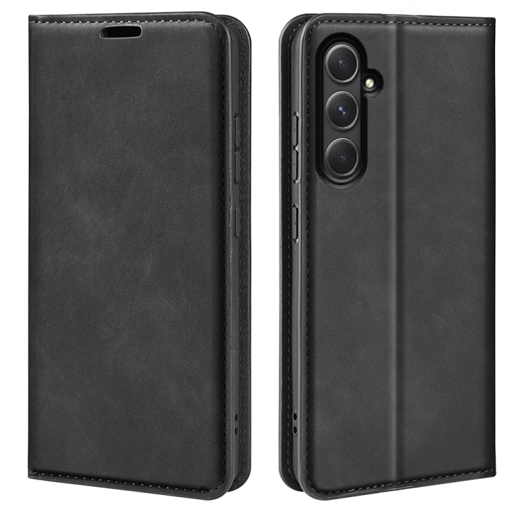 Retro-skin Magnetic Suction Leather Phone Case, For Samsung Galaxy S24 FE 5G, For Samsung Galaxy M55 5G, For Samsung Galaxy M15 5G, For Samsung Galaxy A55