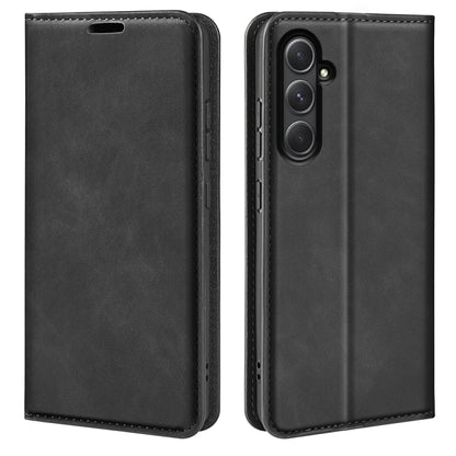 Retro-skin Magnetic Suction Leather Phone Case, For Samsung Galaxy S24 FE 5G, For Samsung Galaxy M55 5G, For Samsung Galaxy M15 5G, For Samsung Galaxy A55