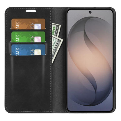 Retro-skin Magnetic Suction Leather Phone Case, For Galaxy S26 FE  5G, For Galaxy S26+ 5G, For Galaxy S26 Edge 5G, For Galaxy S26 Ultra 5G