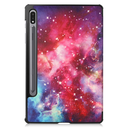 JUNSUNMAY Custer Painted 3-Fold Stand Leather Smart Tablet Case, For Samsung Galaxy Tab S9, For Samsung Galaxy Tab S9 FE+ 12.4, For Samsung Galaxy Tab S9 FE 10.9, For Samsung Galaxy Tab S9+
