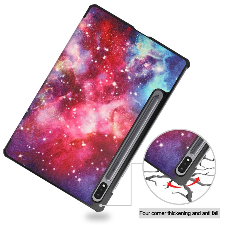 JUNSUNMAY Custer Painted 3-Fold Stand Leather Smart Tablet Case, For Samsung Galaxy Tab S9, For Samsung Galaxy Tab S9 FE+ 12.4, For Samsung Galaxy Tab S9+, For Samsung Galaxy Tab S9 FE 10.9