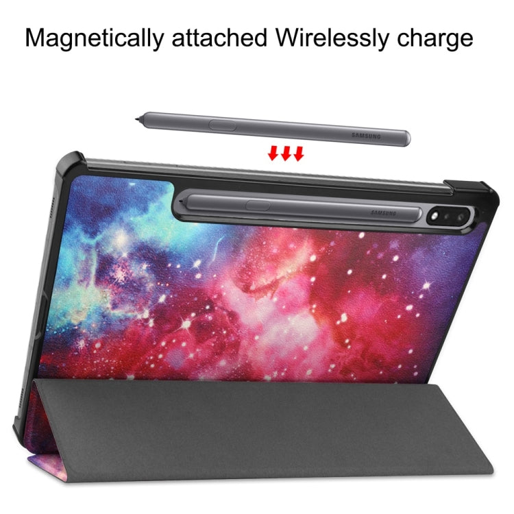 JUNSUNMAY Custer Painted 3-Fold Stand Leather Smart Tablet Case, For Samsung Galaxy Tab S9, For Samsung Galaxy Tab S9 FE+ 12.4, For Samsung Galaxy Tab S9 FE 10.9, For Samsung Galaxy Tab S9+