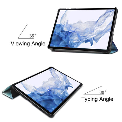 JUNSUNMAY Custer Painted 3-Fold Stand Leather Smart Tablet Case, For Samsung Galaxy Tab S9, For Samsung Galaxy Tab S9 FE+ 12.4, For Samsung Galaxy Tab S9 FE 10.9, For Samsung Galaxy Tab S9+