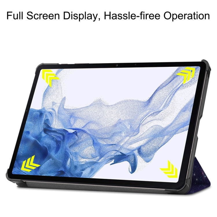JUNSUNMAY Custer Painted 3-Fold Stand Leather Smart Tablet Case, For Samsung Galaxy Tab S9, For Samsung Galaxy Tab S9 FE+ 12.4, For Samsung Galaxy Tab S9 FE 10.9, For Samsung Galaxy Tab S9+