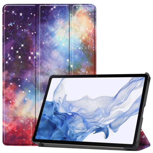 JUNSUNMAY Custer Painted 3-Fold Stand Leather Smart Tablet Case, For Samsung Galaxy Tab S9, For Samsung Galaxy Tab S9 FE+ 12.4, For Samsung Galaxy Tab S9 FE 10.9, For Samsung Galaxy Tab S9+