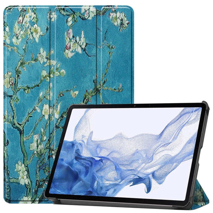 JUNSUNMAY Custer Painted 3-Fold Stand Leather Smart Tablet Case, For Samsung Galaxy Tab S9, For Samsung Galaxy Tab S9 FE+ 12.4, For Samsung Galaxy Tab S9 FE 10.9, For Samsung Galaxy Tab S9+