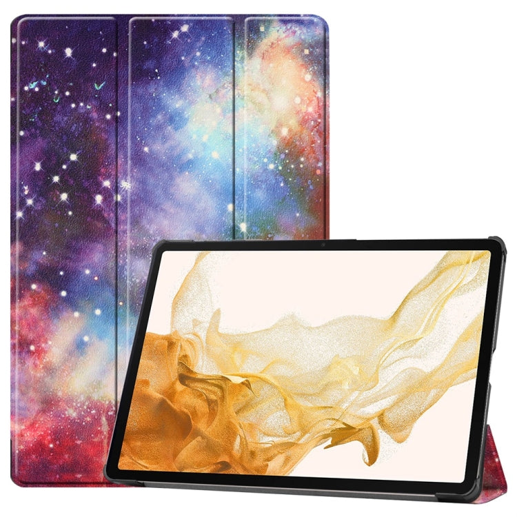 JUNSUNMAY Custer Painted 3-Fold Stand Leather Smart Tablet Case, For Samsung Galaxy Tab S9 FE+ 12.4, For Samsung Galaxy Tab S9, For Samsung Galaxy Tab S9+, For Samsung Galaxy Tab S9 FE 10.9
