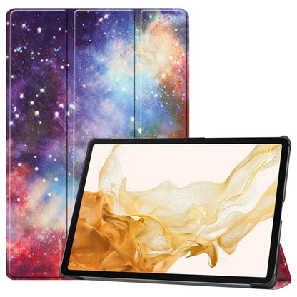 JUNSUNMAY Custer Painted 3-Fold Stand Leather Smart Tablet Case, For Samsung Galaxy Tab S9, For Samsung Galaxy Tab S9 FE+ 12.4, For Samsung Galaxy Tab S9+, For Samsung Galaxy Tab S9 FE 10.9