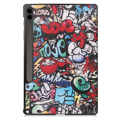JUNSUNMAY Custer Painted 3-Fold Stand Leather Smart Tablet Case, For Samsung Galaxy Tab S9 FE+ 12.4, For Samsung Galaxy Tab S9, For Samsung Galaxy Tab S9+, For Samsung Galaxy Tab S9 FE 10.9