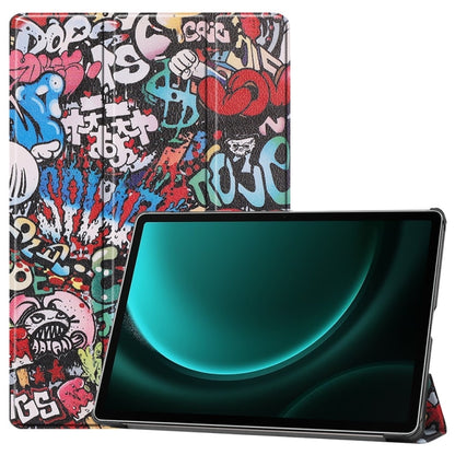 JUNSUNMAY Custer Painted 3-Fold Stand Leather Smart Tablet Case, For Samsung Galaxy Tab S9, For Samsung Galaxy Tab S9 FE+ 12.4, For Samsung Galaxy Tab S9 FE 10.9, For Samsung Galaxy Tab S9+