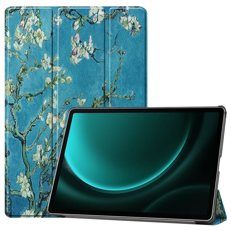 JUNSUNMAY Custer Painted 3-Fold Stand Leather Smart Tablet Case, For Samsung Galaxy Tab S9, For Samsung Galaxy Tab S9 FE+ 12.4, For Samsung Galaxy Tab S9 FE 10.9, For Samsung Galaxy Tab S9+