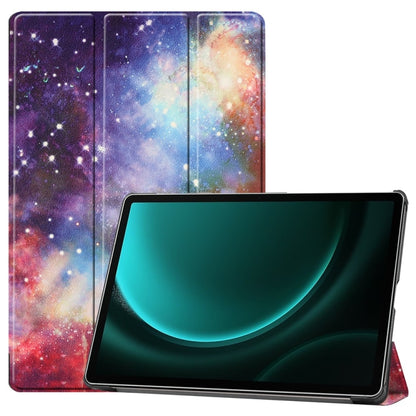 JUNSUNMAY Custer Painted 3-Fold Stand Leather Smart Tablet Case, For Samsung Galaxy Tab S9, For Samsung Galaxy Tab S9 FE+ 12.4, For Samsung Galaxy Tab S9 FE 10.9, For Samsung Galaxy Tab S9+