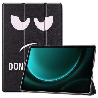 JUNSUNMAY Custer Painted 3-Fold Stand Leather Smart Tablet Case, For Samsung Galaxy Tab S9, For Samsung Galaxy Tab S9 FE+ 12.4, For Samsung Galaxy Tab S9 FE 10.9, For Samsung Galaxy Tab S9+