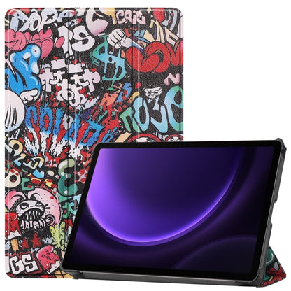 JUNSUNMAY Custer Painted 3-Fold Stand Leather Smart Tablet Case, For Samsung Galaxy Tab S9, For Samsung Galaxy Tab S9 FE+ 12.4, For Samsung Galaxy Tab S9 FE 10.9, For Samsung Galaxy Tab S9+