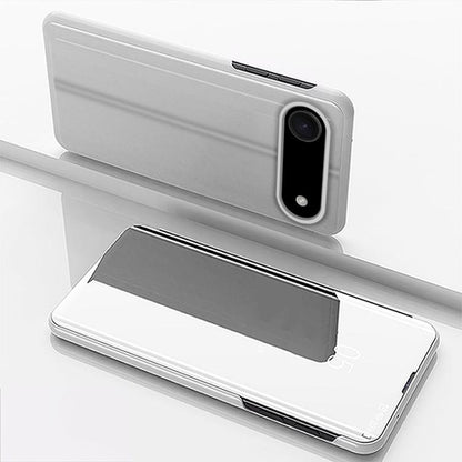 Plated Mirror Horizontal Flip Leather Phone Case with Holder, For iPhone Air, For iPhone 16e, For iPhone 16 Pro Max