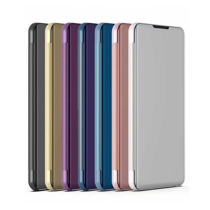 Plated Mirror Horizontal Flip Leather Phone Case with Holder, For iPhone 17, For iPhone Air, For iPhone 16 Pro Max