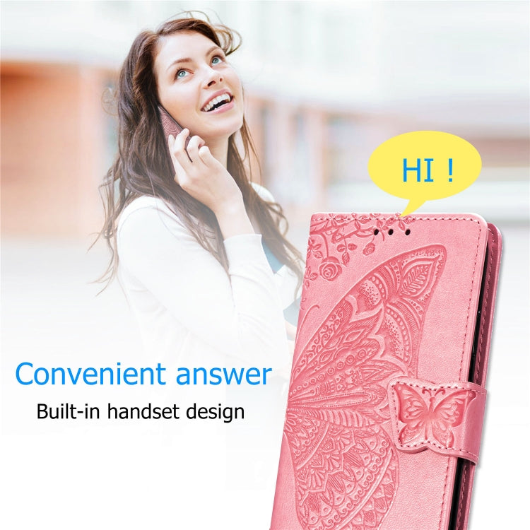 Butterfly Love Flowers Embossing Horizontal Flip Leather Case for One Plus 7 Pro with Holder & Card Slots & Wallet & Lanyard, For OnePlus 7 Pro