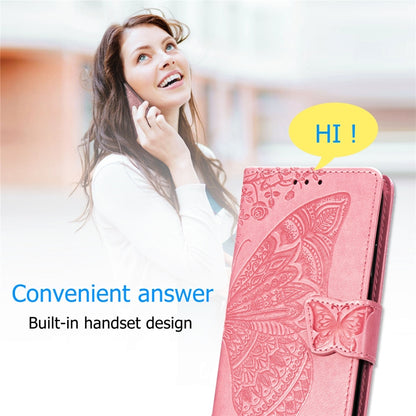 Butterfly Love Flowers Embossing Horizontal Flip Leather Case for One Plus 7 Pro with Holder & Card Slots & Wallet & Lanyard, For OnePlus 7 Pro