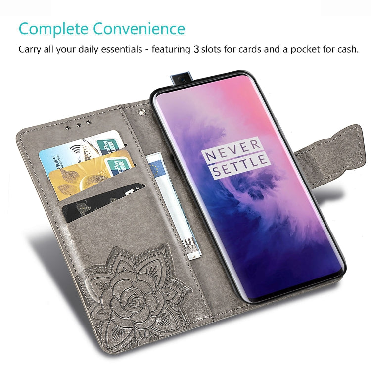 Butterfly Love Flowers Embossing Horizontal Flip Leather Case for One Plus 7 Pro with Holder & Card Slots & Wallet & Lanyard, For OnePlus 7 Pro