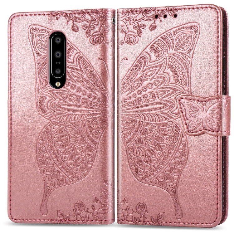 Butterfly Love Flowers Embossing Horizontal Flip Leather Case for One Plus 7 Pro with Holder & Card Slots & Wallet & Lanyard, For OnePlus 7 Pro