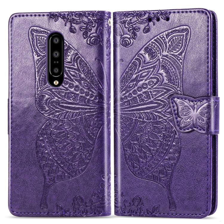 Butterfly Love Flowers Embossing Horizontal Flip Leather Case for One Plus 7 Pro with Holder & Card Slots & Wallet & Lanyard, For OnePlus 7 Pro
