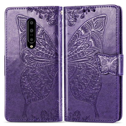 Butterfly Love Flowers Embossing Horizontal Flip Leather Case for One Plus 7 Pro with Holder & Card Slots & Wallet & Lanyard, For OnePlus 7 Pro