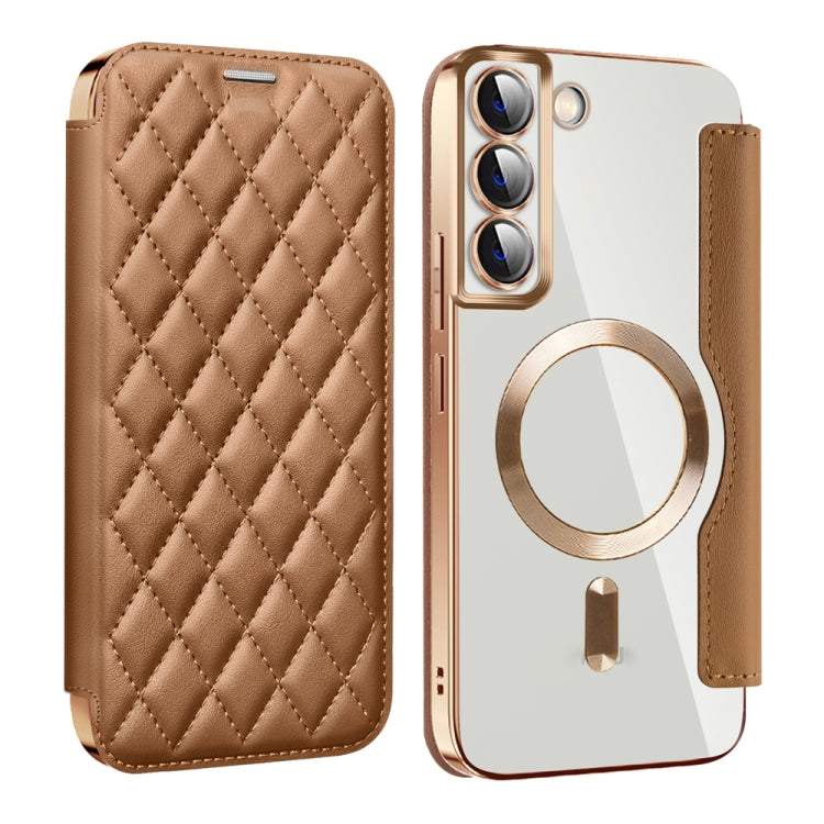 Shield MagSafe RFID Anti-theft Rhombus Leather Phone Case, For Samsung Galaxy S23 Ultra 5G, For Samsung Galaxy S23+ 5G, For Samsung Galaxy S23 5G