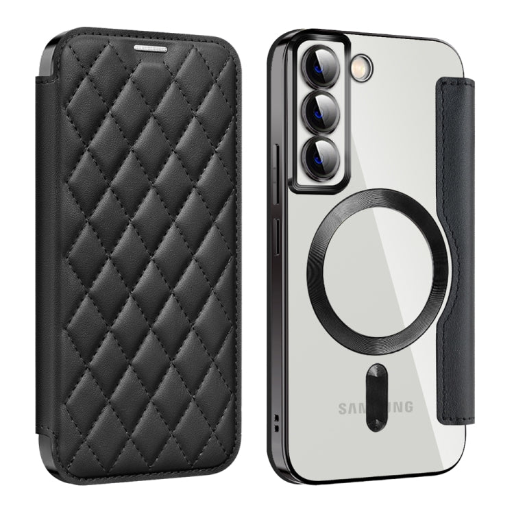 Shield MagSafe RFID Anti-theft Rhombus Leather Phone Case, For Samsung Galaxy S22 Ultra 5G, For Samsung Galaxy S22+ 5G, For Samsung Galaxy S22 5G