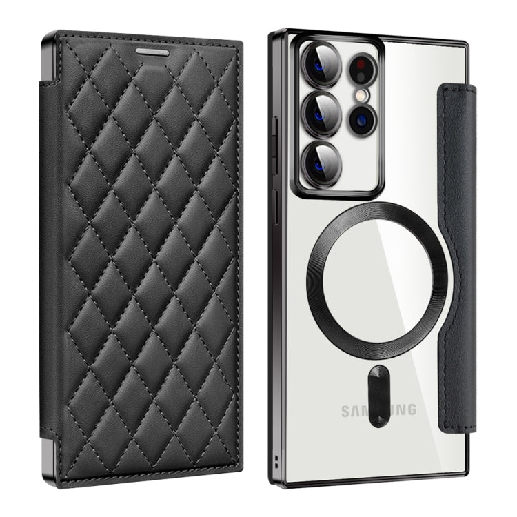 Shield MagSafe RFID Anti-theft Rhombus Leather Phone Case, For Samsung Galaxy S22 Ultra 5G, For Samsung Galaxy S22+ 5G, For Samsung Galaxy S22 5G
