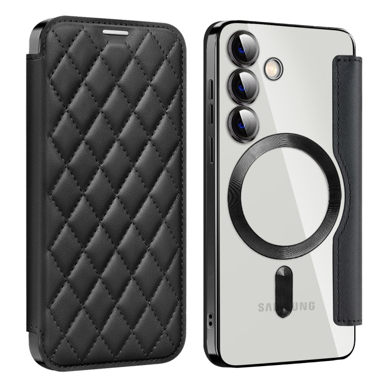 Shield MagSafe RFID Anti-theft Rhombus Leather Phone Case, For Samsung Galaxy S24+ 5G, For Samsung Galaxy S24 5G, For Samsung Galaxy A15